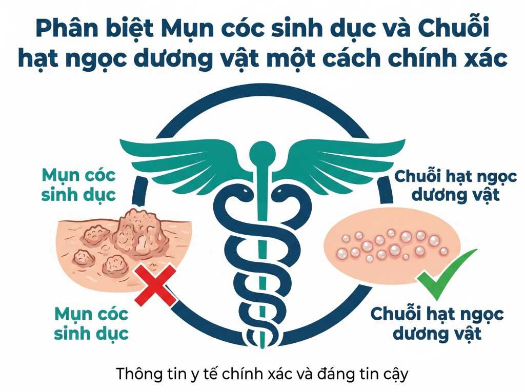 Phân Biệt Sùi Mào Gà Và Chuỗi Hạt Ngọc Dương Vật