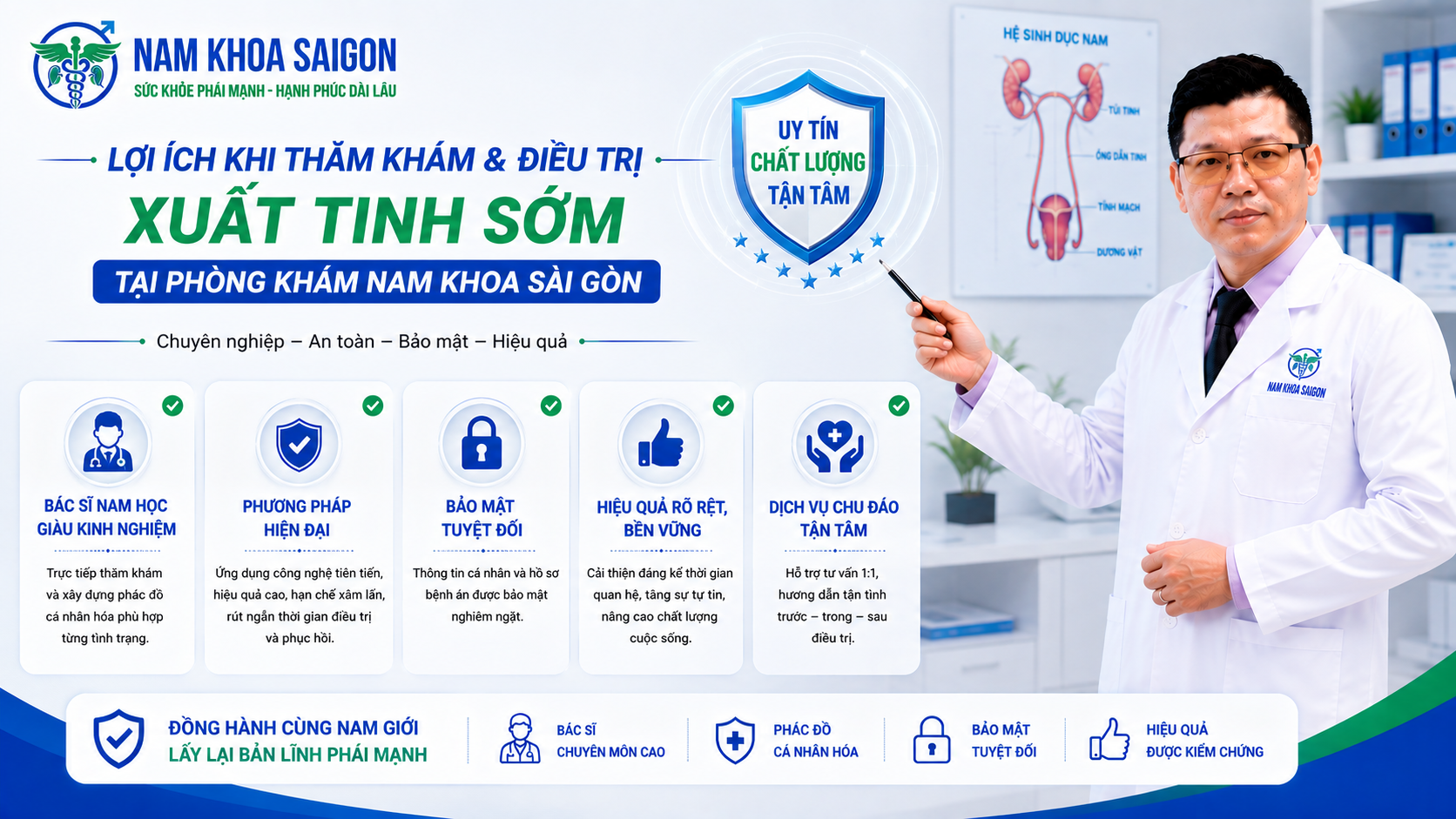 Lợi ích khi thăm khám và điều trị xuất tinh sớm tại Nam Khoa Sài Gòn Lợi ích khi thăm khám và điều trị xuất tinh sớm tại Nam Khoa Sài Gòn