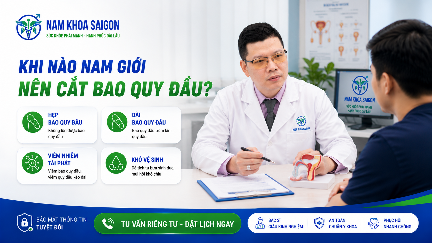 Khi nào nam giới nên cắt bao quy đầu 4 trường hợp chỉ định y khoa